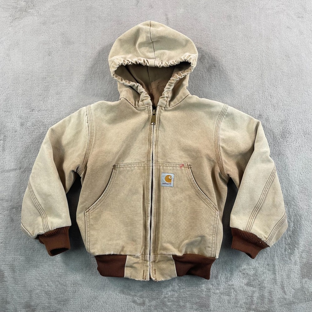 Carhartt‎ Lined Jacket Youth Small Brown Canvas Y2K Travis Scott Grunge Y05BRN
